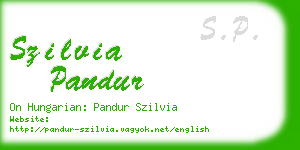 szilvia pandur business card